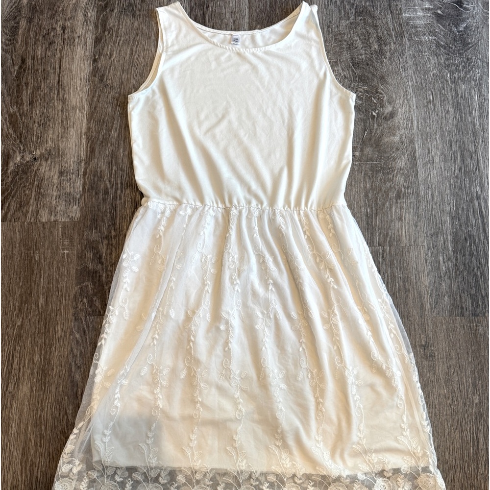 White Amazon lace tank dress